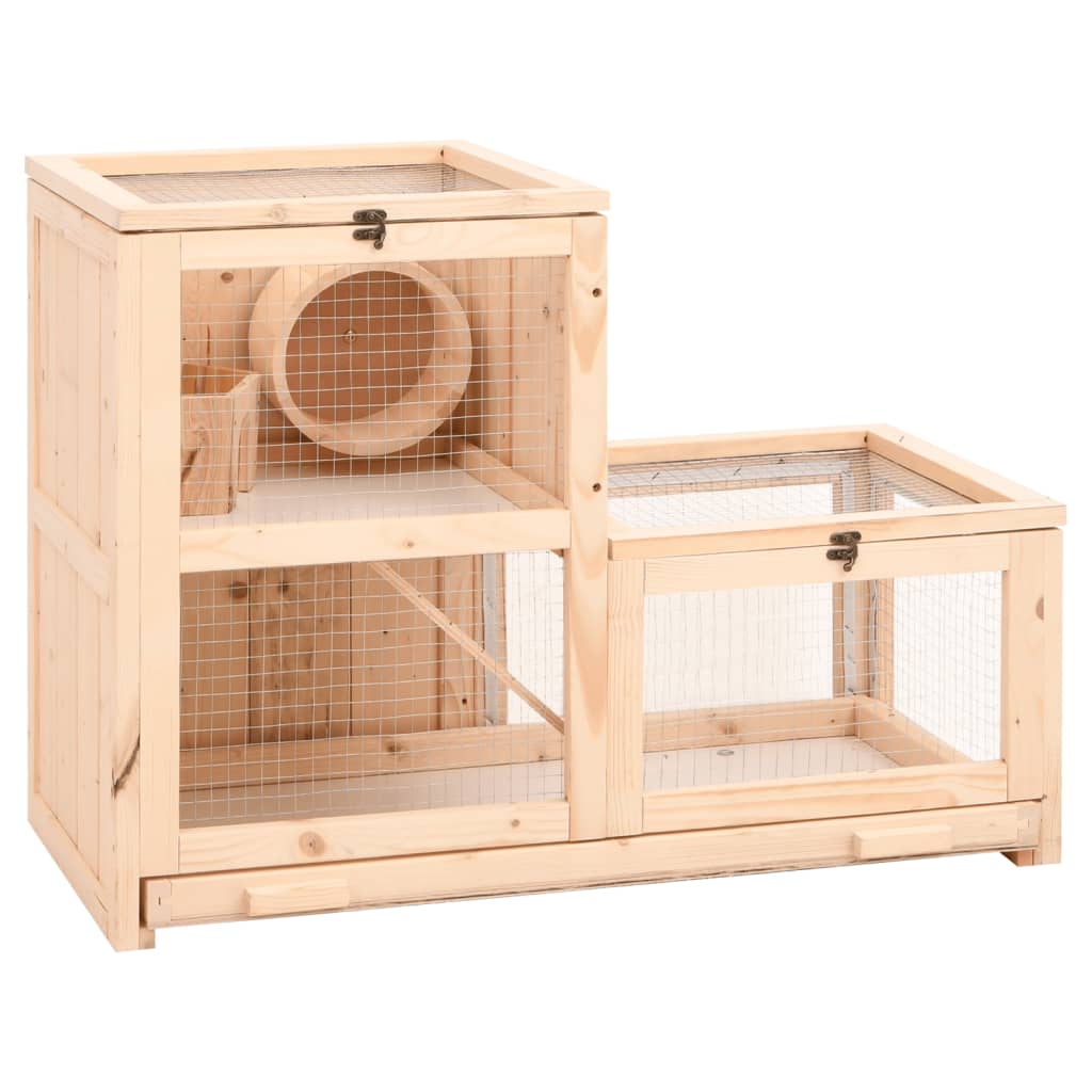 vidaXL Cușcă pentru hamsteri, 81x40x60 cm, lemn masiv de brad vidaXL Cușcă pentru hamsteri, 81x40x60 cm, lemn masiv de brad