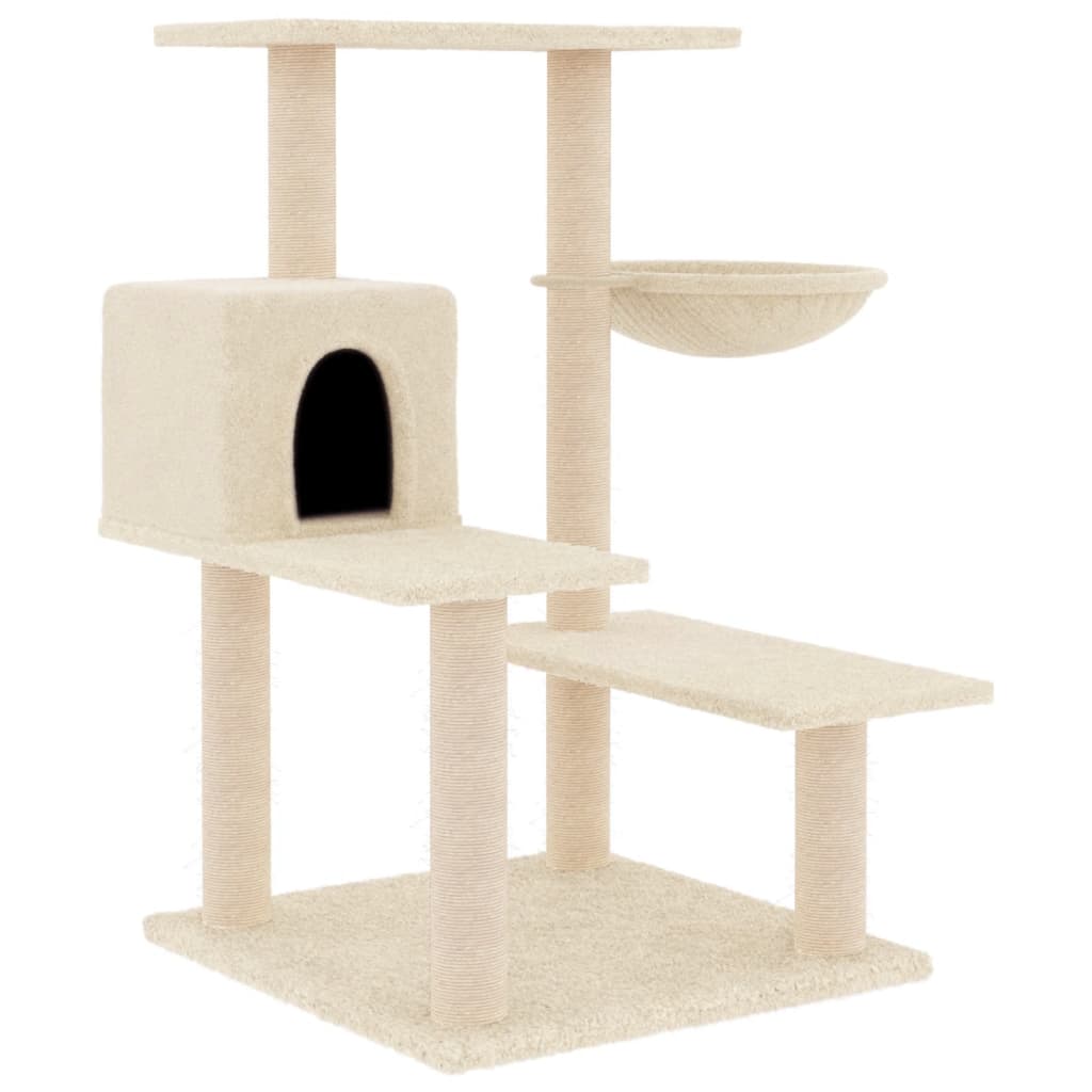 vidaXL Ansamblu de pisici cu stâlpi din funie de sisal, crem, 82,5 cm vidaXL Ansamblu de pisici cu stâlpi din funie de sisal, crem, 82,5 cm