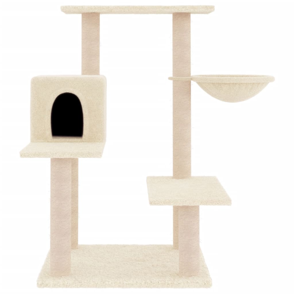 vidaXL Ansamblu de pisici cu stâlpi din funie de sisal, crem, 82,5 cm vidaXL Ansamblu de pisici cu stâlpi din funie de sisal, crem, 82,5 cm