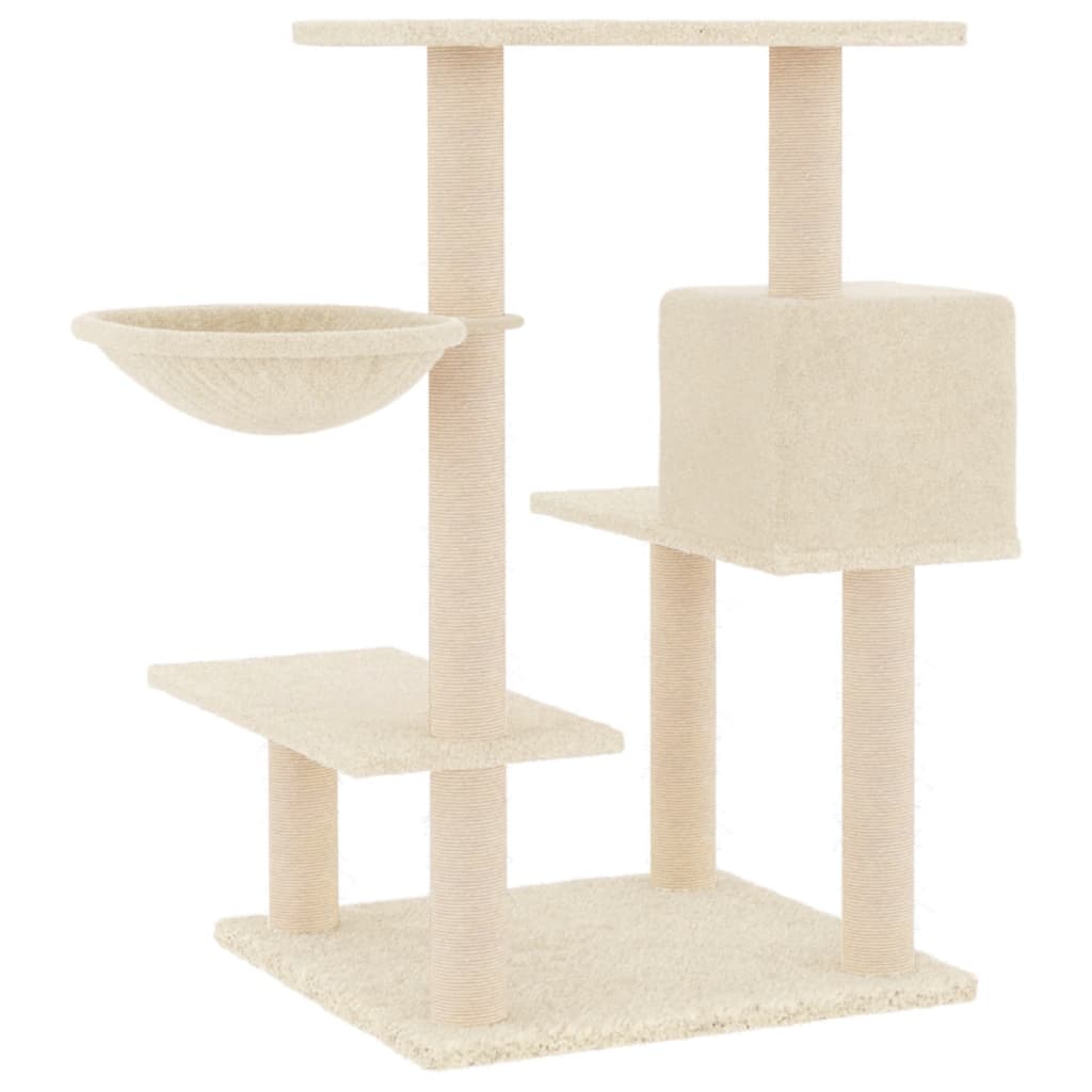 vidaXL Ansamblu de pisici cu stâlpi din funie de sisal, crem, 82,5 cm vidaXL Ansamblu de pisici cu stâlpi din funie de sisal, crem, 82,5 cm
