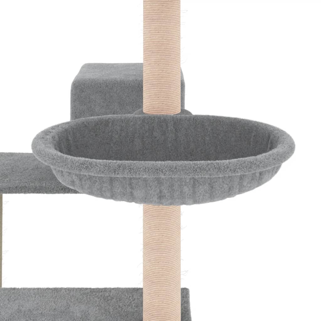 vidaXL Ansamblu pisici, stâlpi din funie sisal, gri deschis, 82,5 cm vidaXL Ansamblu pisici, stâlpi din funie sisal, gri deschis, 82,5 cm