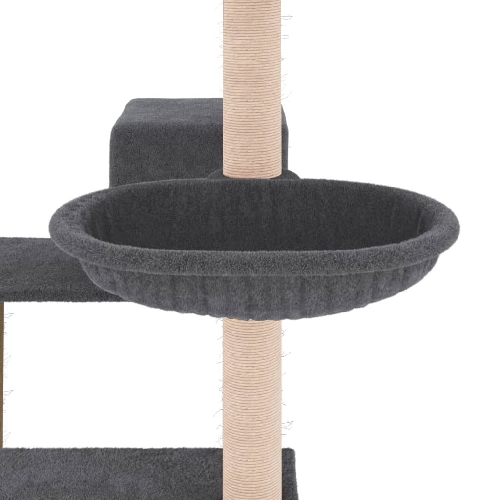 vidaXL Ansamblu pisici cu stâlpi din funie sisal, gri închis, 82,5 cm vidaXL Ansamblu pisici cu stâlpi din funie sisal, gri închis, 82,5 cm