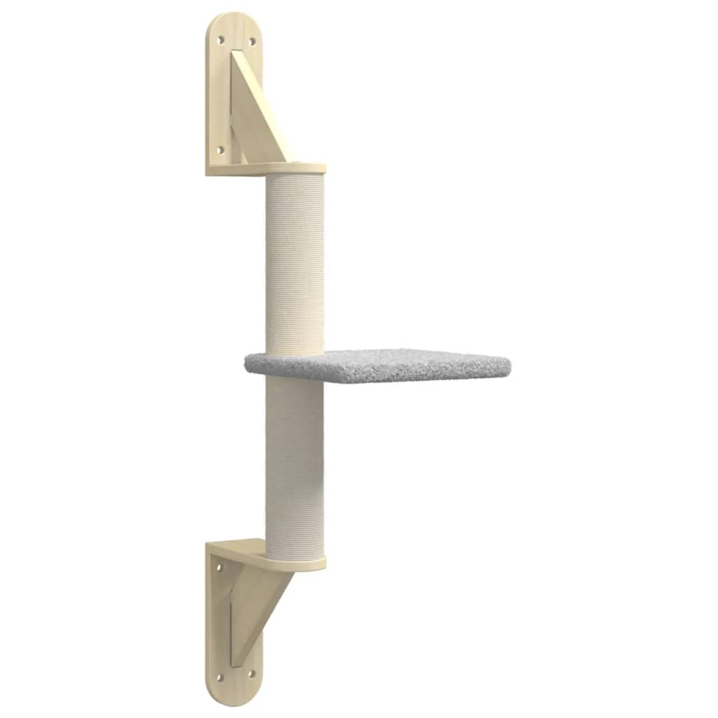 vidaXL Ansamblu pisici perete cu stâlp zgâriere, gri deschis, 85,5 cm vidaXL Ansamblu pisici perete cu stâlp zgâriere, gri deschis, 85,5 cm