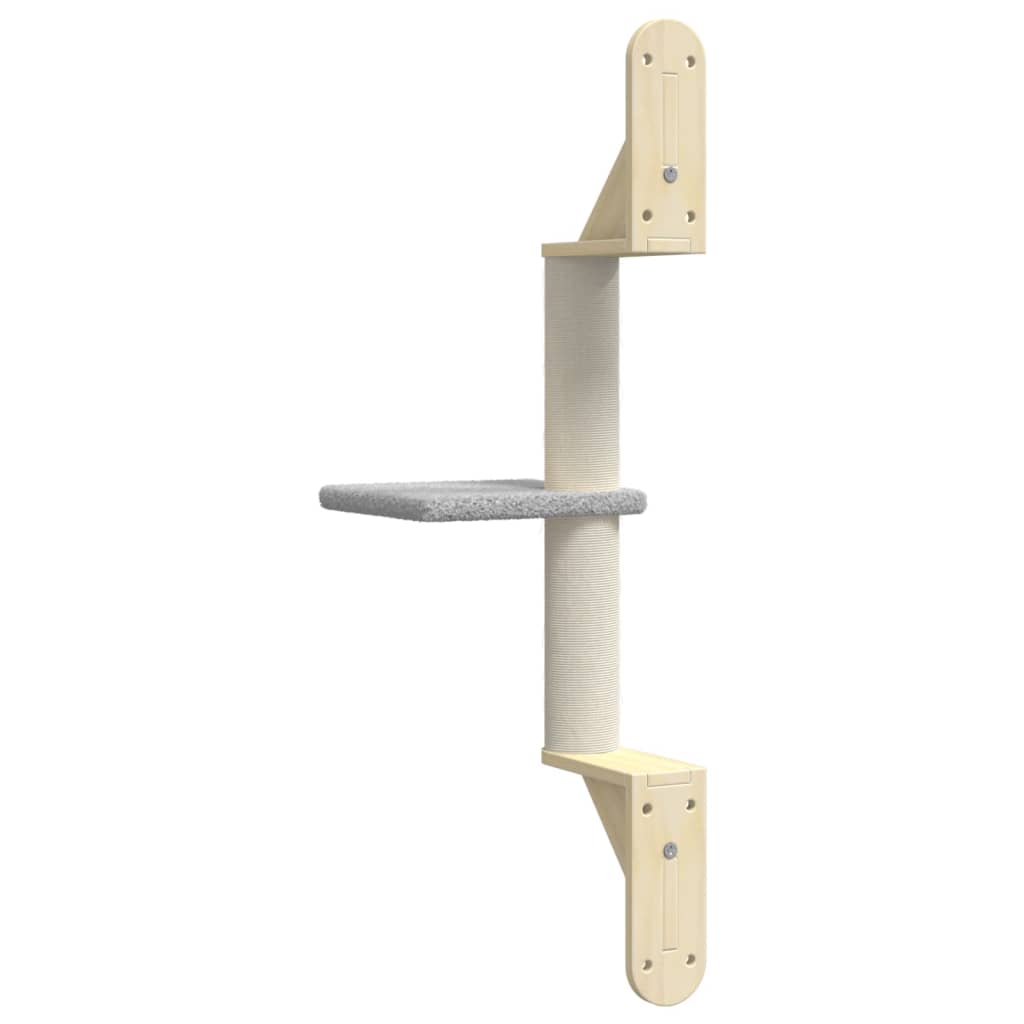 vidaXL Ansamblu pisici perete cu stâlp zgâriere, gri deschis, 85,5 cm vidaXL Ansamblu pisici perete cu stâlp zgâriere, gri deschis, 85,5 cm
