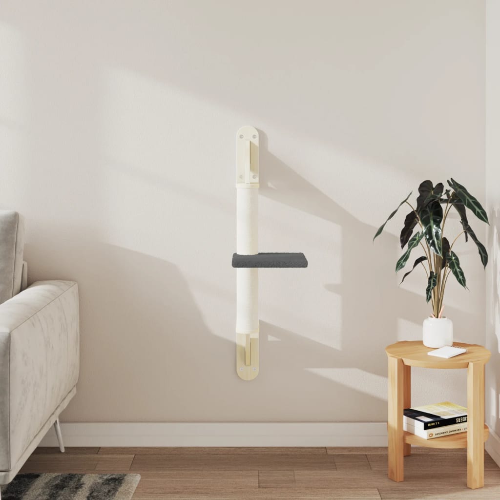 vidaXL Ansamblu pisici perete cu stâlp zgâriere, gri închis, 85,5 cm