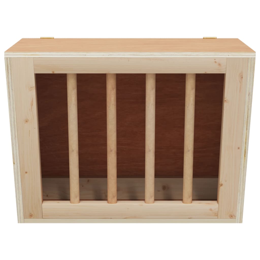 vidaXL Hrănitor pentru fân de iepuri, 25x18,5x20,5 cm, lemn masiv brad