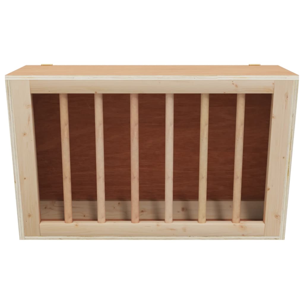vidaXL Hrănitor pentru fân de iepuri, 37x18,5x23 cm, lemn masiv brad