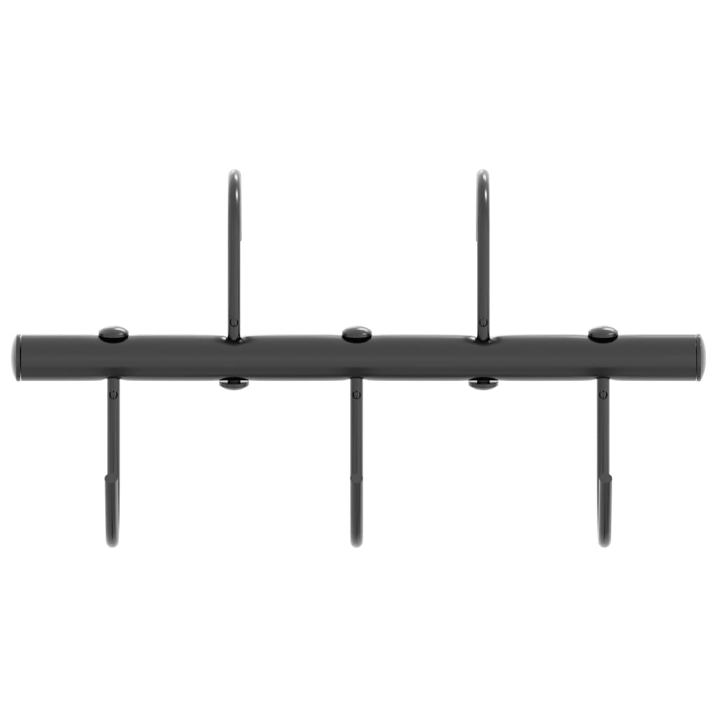 vidaXL Cuier pentru căpăstru cu 5 cârlige pivotante, negru, oțel vidaXL Cuier pentru căpăstru cu 5 cârlige pivotante, negru, oțel