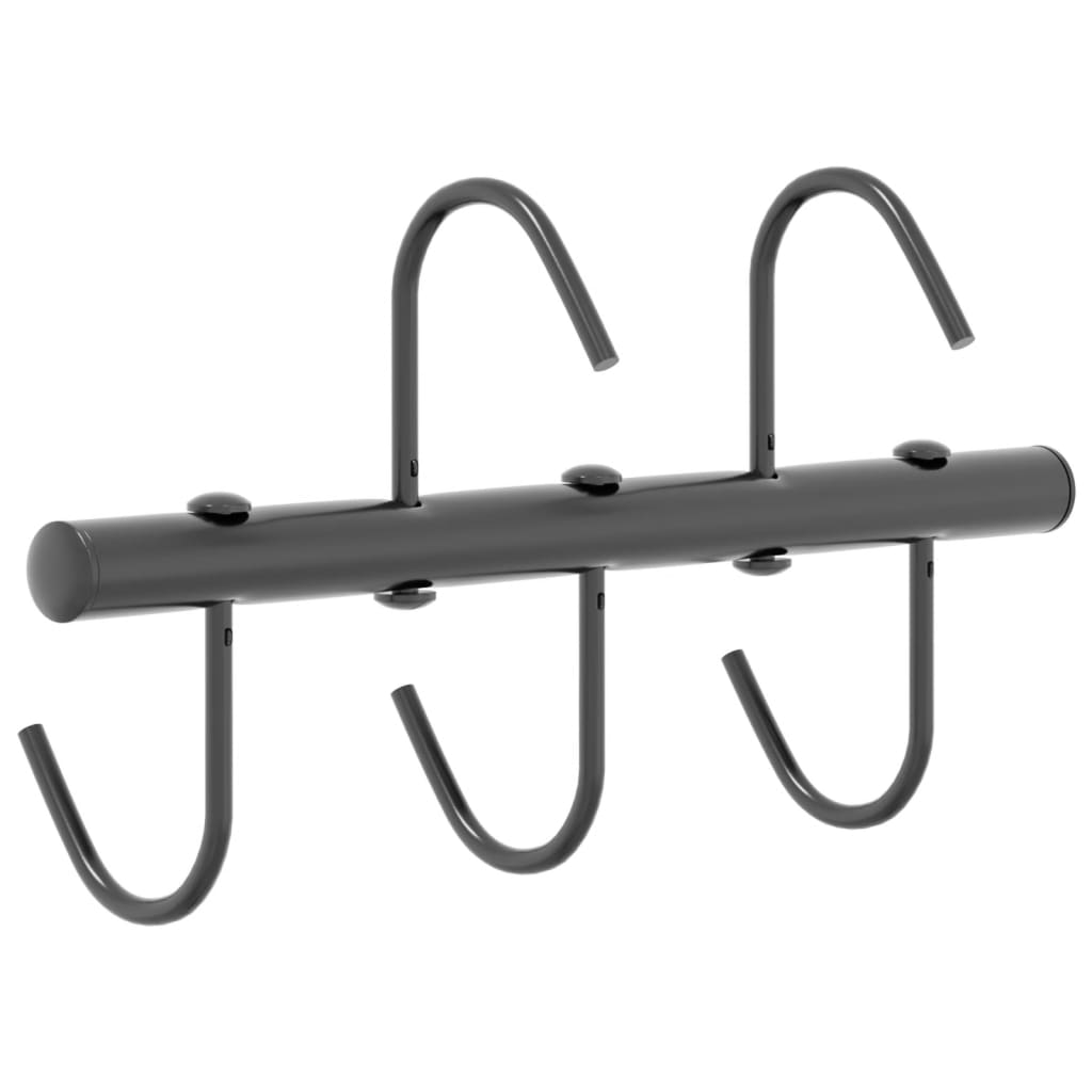 vidaXL Cuier pentru căpăstru cu 5 cârlige pivotante, negru, oțel vidaXL Cuier pentru căpăstru cu 5 cârlige pivotante, negru, oțel