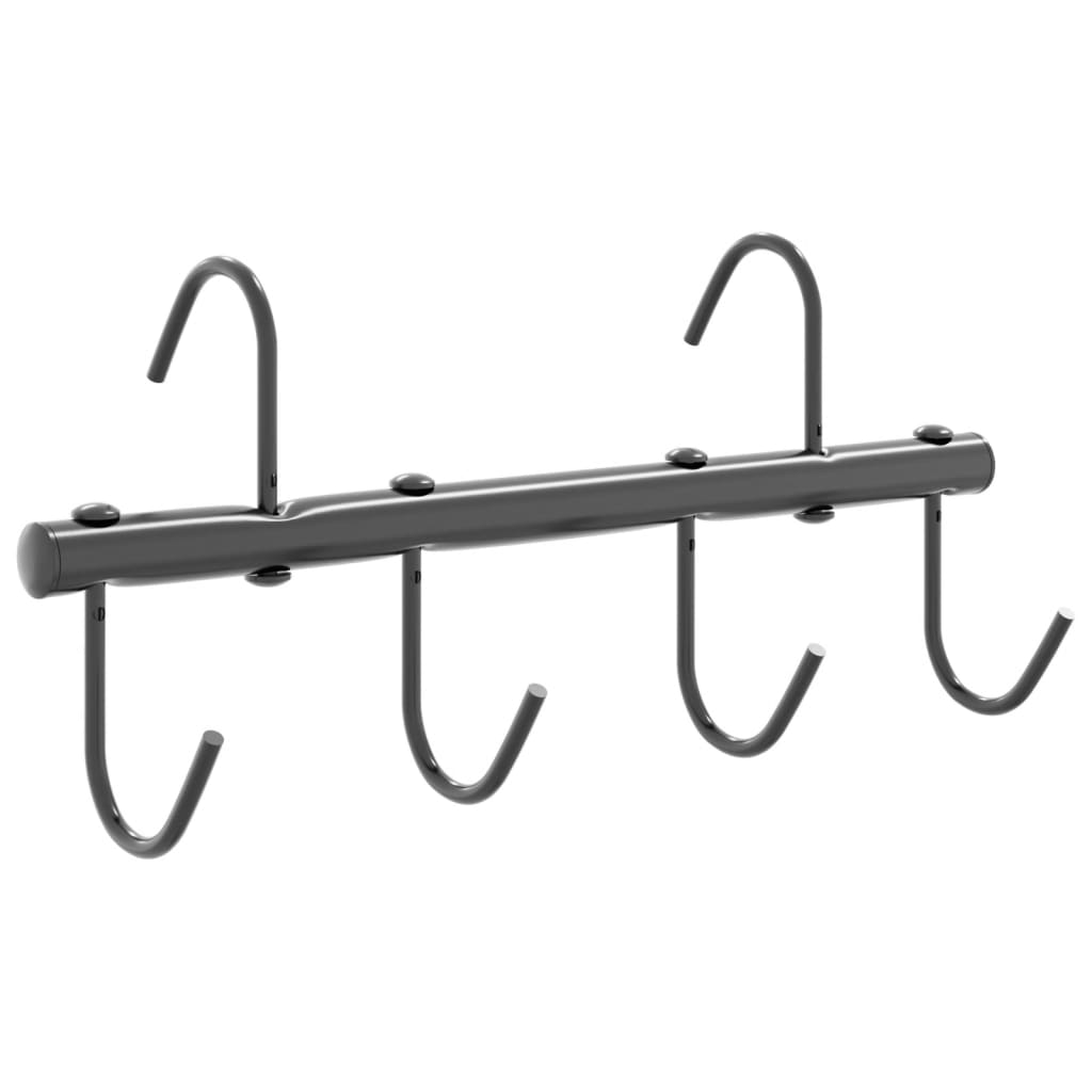 vidaXL Cuier pentru căpăstru cu 6 cârlige pivotante, negru, oțel vidaXL Cuier pentru căpăstru cu 6 cârlige pivotante, negru, oțel