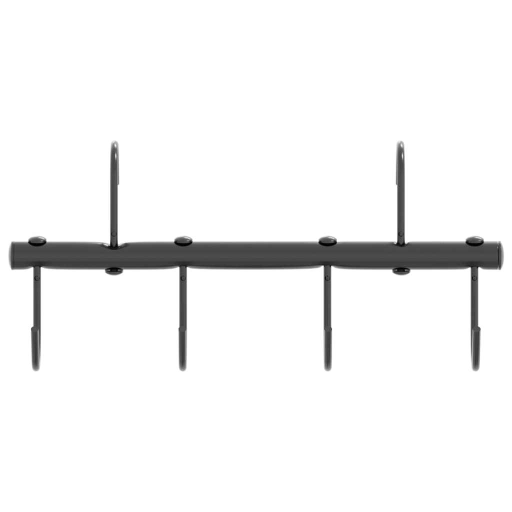 vidaXL Cuier pentru căpăstru cu 6 cârlige pivotante, negru, oțel vidaXL Cuier pentru căpăstru cu 6 cârlige pivotante, negru, oțel