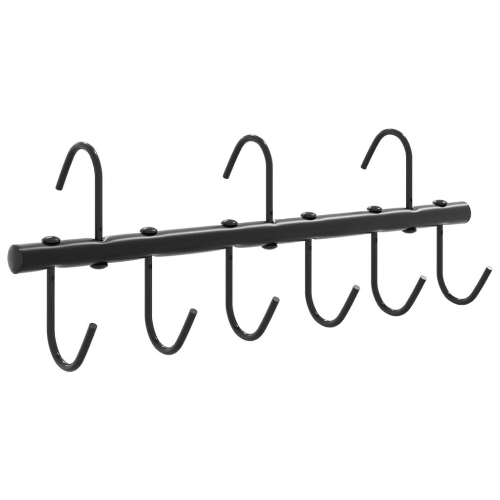 vidaXL Cuier pentru căpăstru cu 9 cârlige pivotante, negru, oțel vidaXL Cuier pentru căpăstru cu 9 cârlige pivotante, negru, oțel