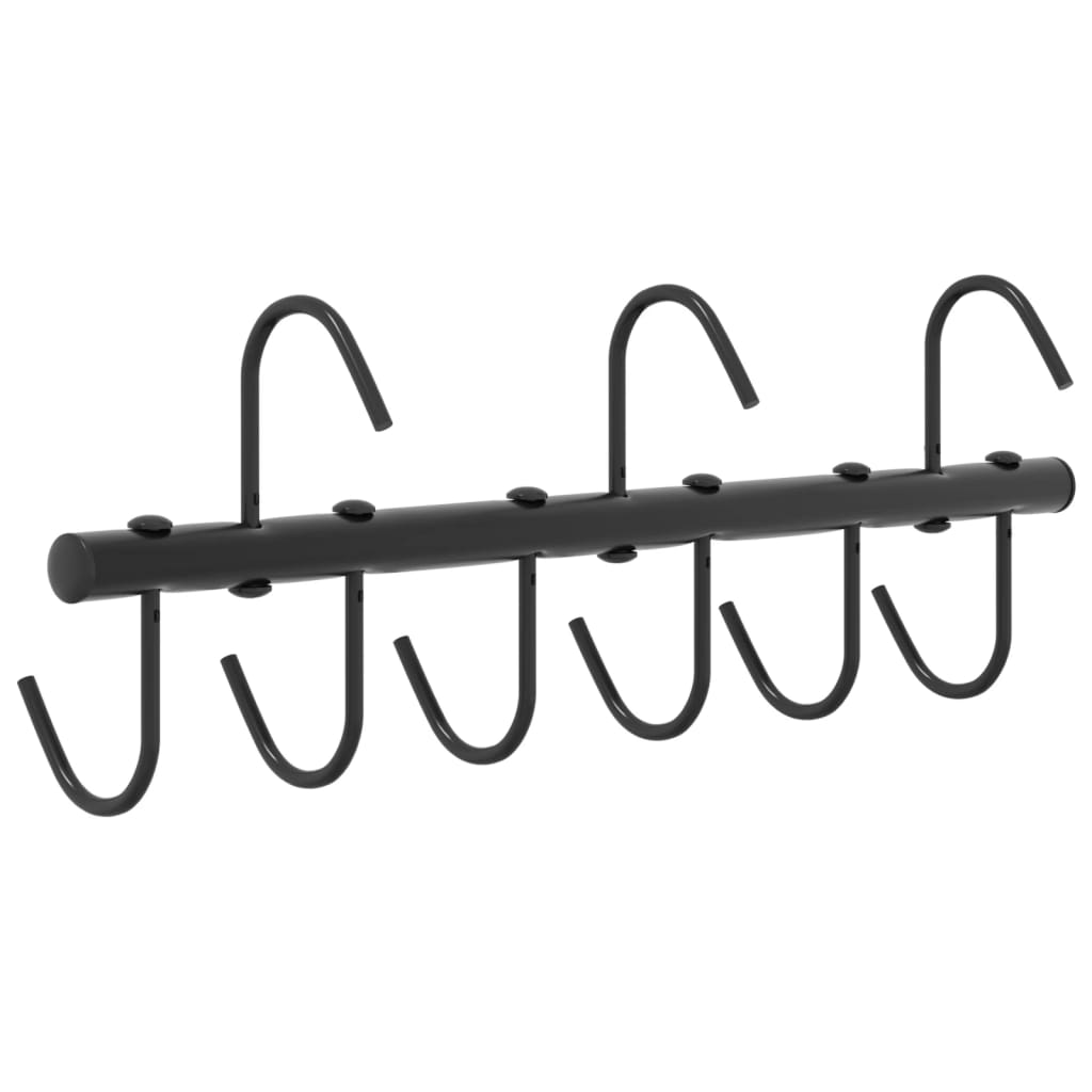 vidaXL Cuier pentru căpăstru cu 9 cârlige pivotante, negru, oțel vidaXL Cuier pentru căpăstru cu 9 cârlige pivotante, negru, oțel