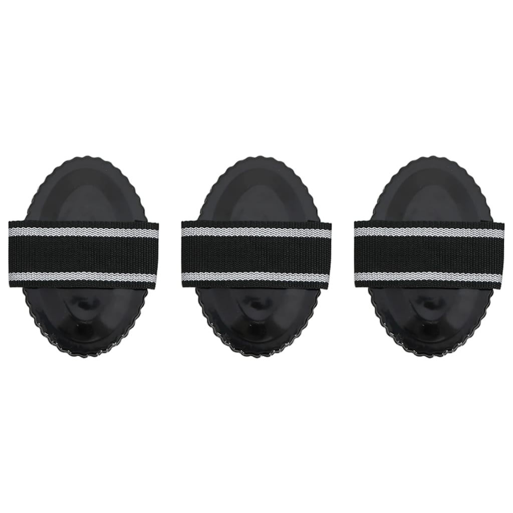 vidaXL Piepteni de îngrijire curry, 3 buc., negru, oțel vidaXL Piepteni de îngrijire curry, 3 buc., negru, oțel