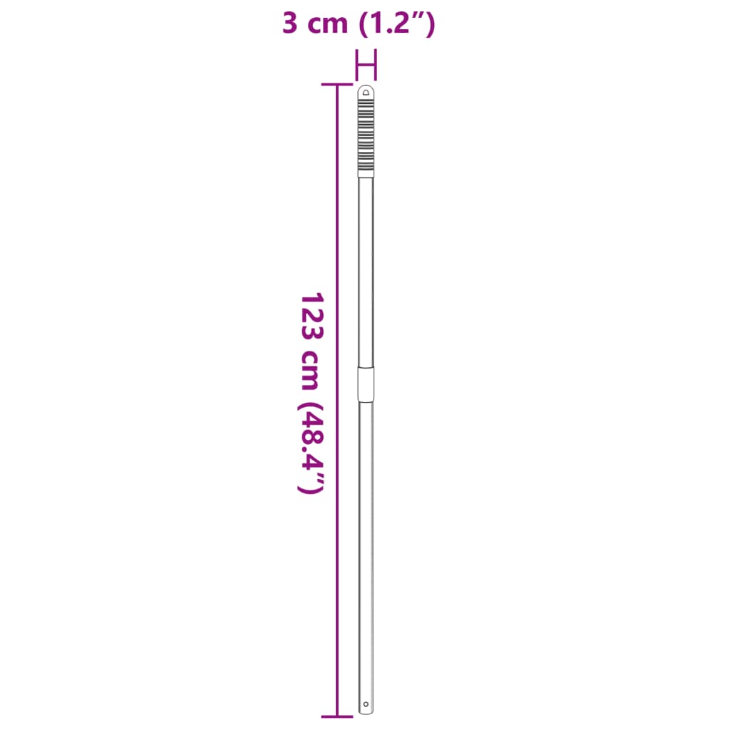 vidaXL Mâner de furcă telescopic, argintiu, oțel vidaXL Mâner de furcă telescopic, argintiu, oțel