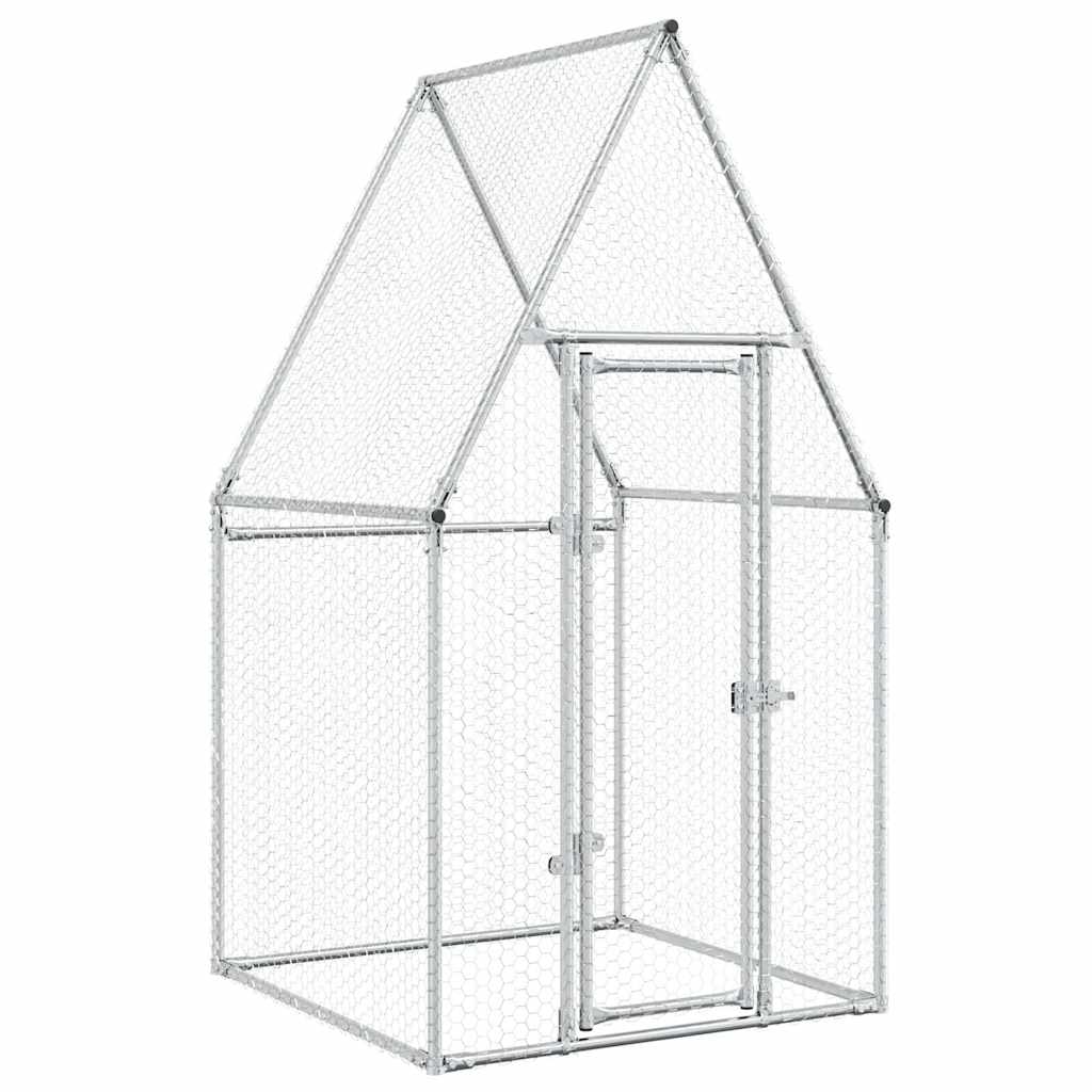 vidaXL Coteț pentru păsări, gri, 100x100x190 cm, oțel galvanizat vidaXL Coteț pentru păsări, gri, 100x100x190 cm, oțel galvanizat