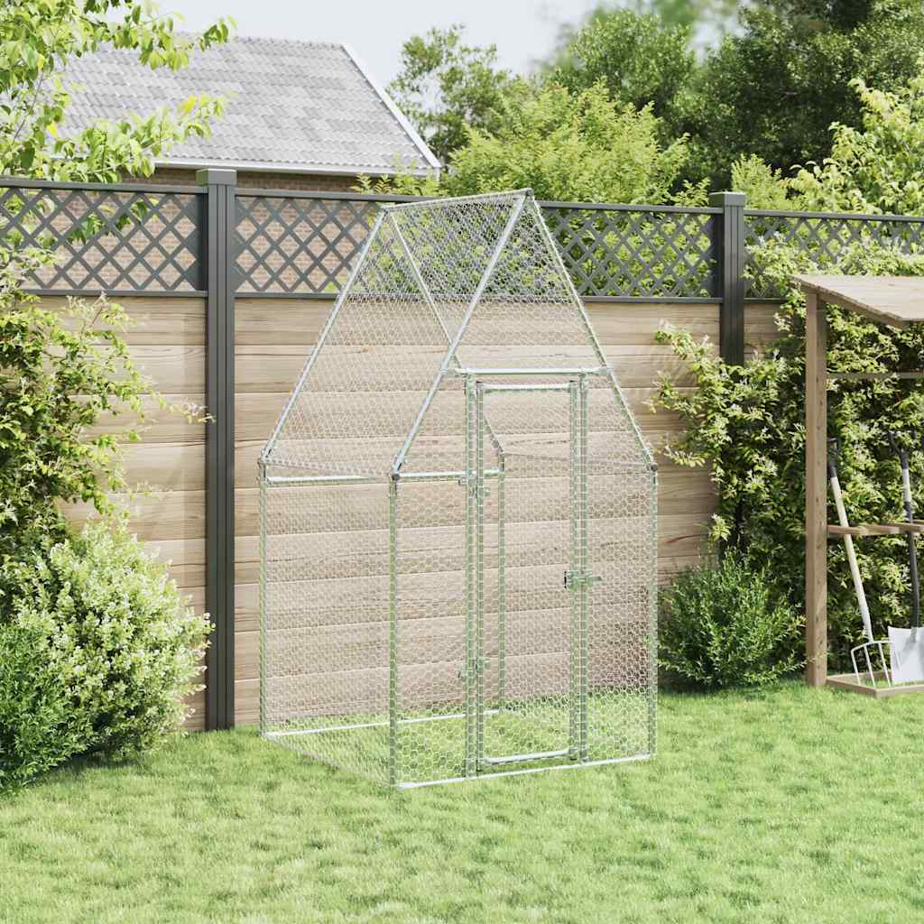 vidaXL Coteț pentru păsări, gri, 100x100x190 cm, oțel galvanizat vidaXL Coteț pentru păsări, gri, 100x100x190 cm, oțel galvanizat