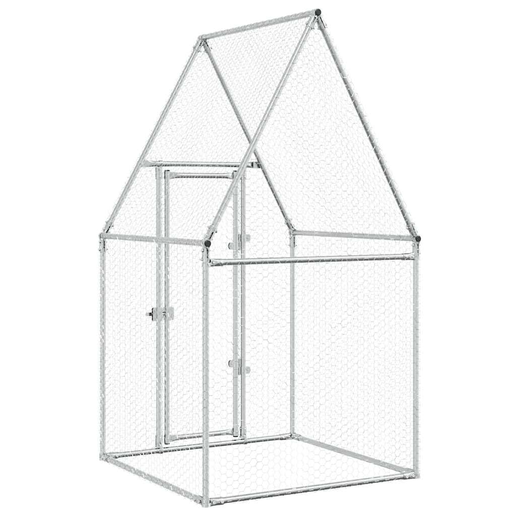 vidaXL Coteț pentru păsări, gri, 100x100x190 cm, oțel galvanizat vidaXL Coteț pentru păsări, gri, 100x100x190 cm, oțel galvanizat