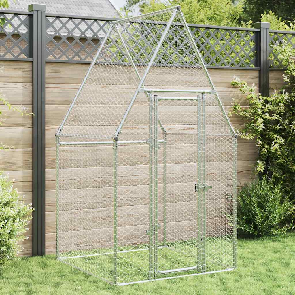 vidaXL Coteț pentru păsări, gri, 100x100x190 cm, oțel galvanizat vidaXL Coteț pentru păsări, gri, 100x100x190 cm, oțel galvanizat