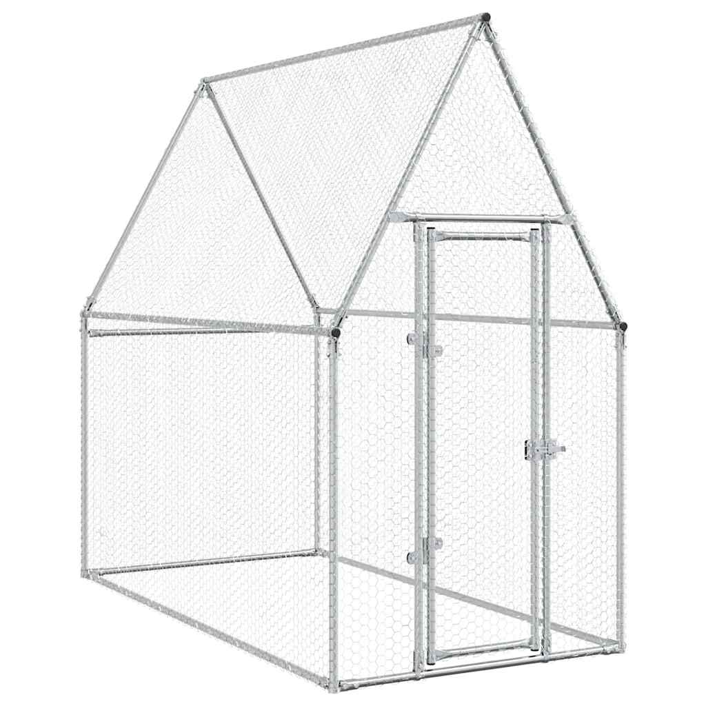 vidaXL Coteț pentru păsări, gri, 200x100x190 cm, oțel galvanizat vidaXL Coteț pentru păsări, gri, 200x100x190 cm, oțel galvanizat