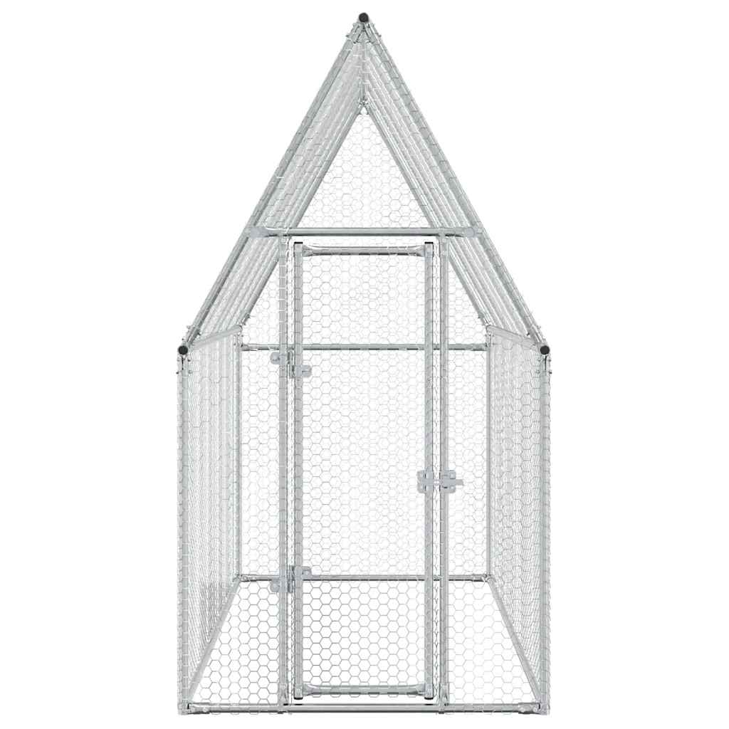 vidaXL Coteț pentru păsări, gri, 200x100x190 cm, oțel galvanizat vidaXL Coteț pentru păsări, gri, 200x100x190 cm, oțel galvanizat