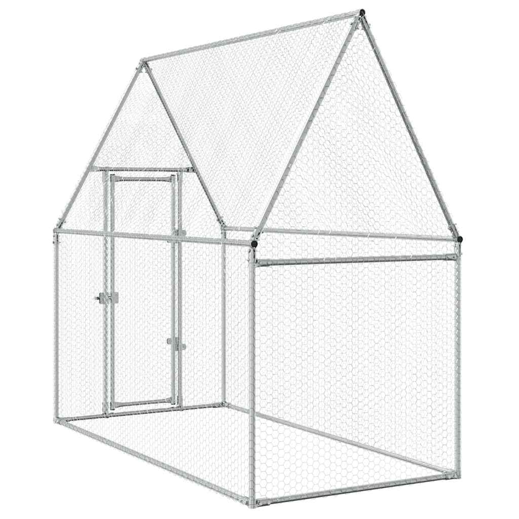 vidaXL Coteț pentru păsări, gri, 200x100x190 cm, oțel galvanizat vidaXL Coteț pentru păsări, gri, 200x100x190 cm, oțel galvanizat