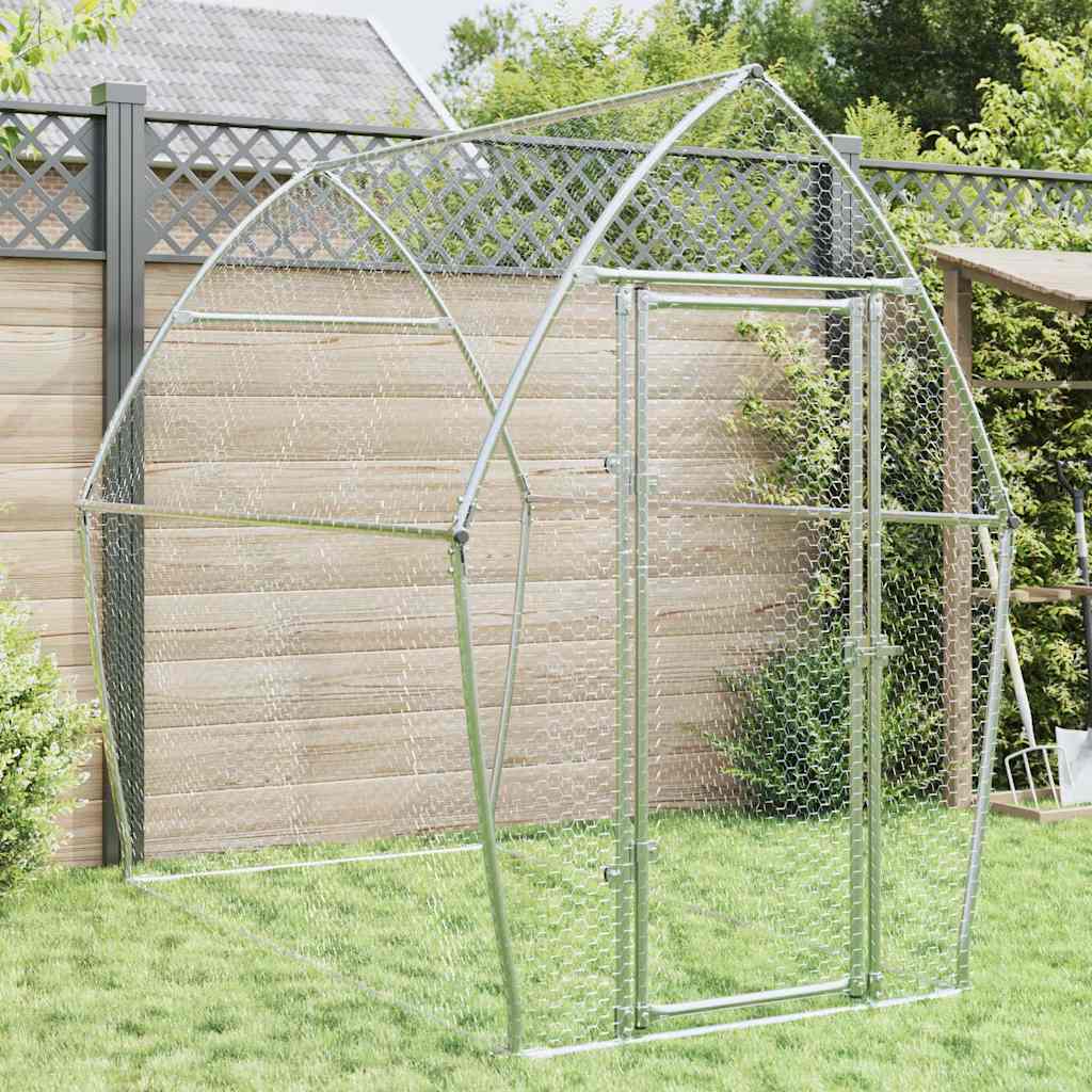 vidaXL Coteț pentru păsări, gri, 200x105x182 cm, oțel galvanizat vidaXL Coteț pentru păsări, gri, 200x105x182 cm, oțel galvanizat