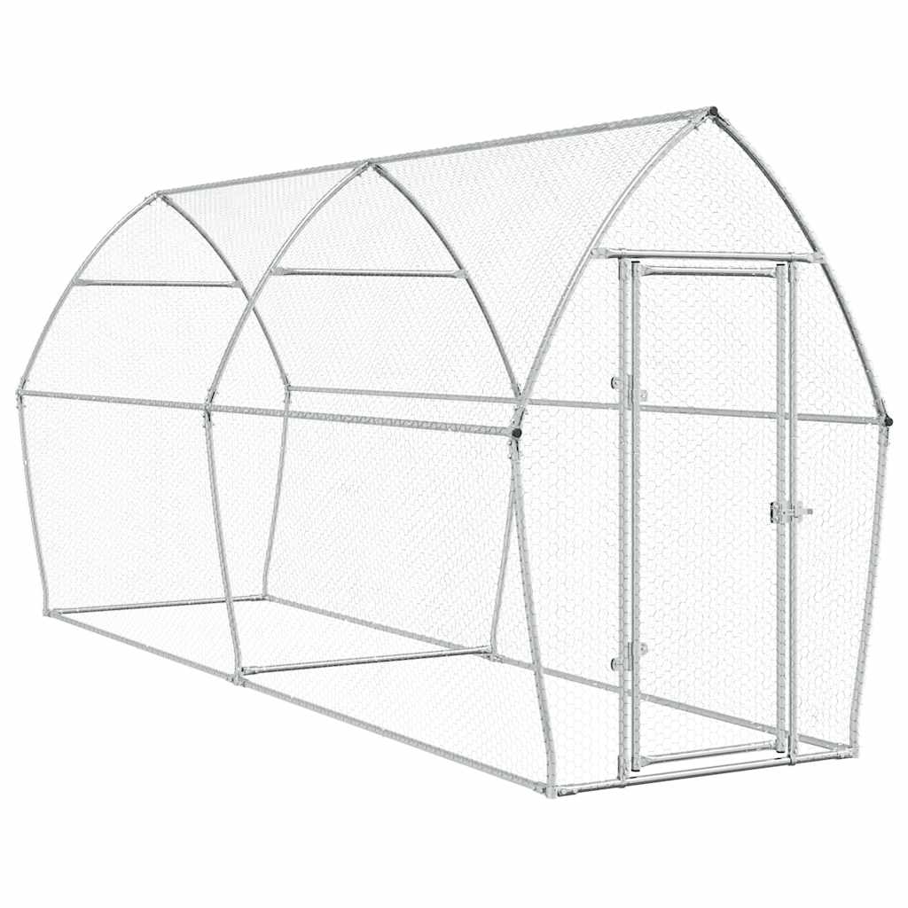 vidaXL Coteț pentru păsări, gri, 400x105x182 cm, oțel galvanizat vidaXL Coteț pentru păsări, gri, 400x105x182 cm, oțel galvanizat