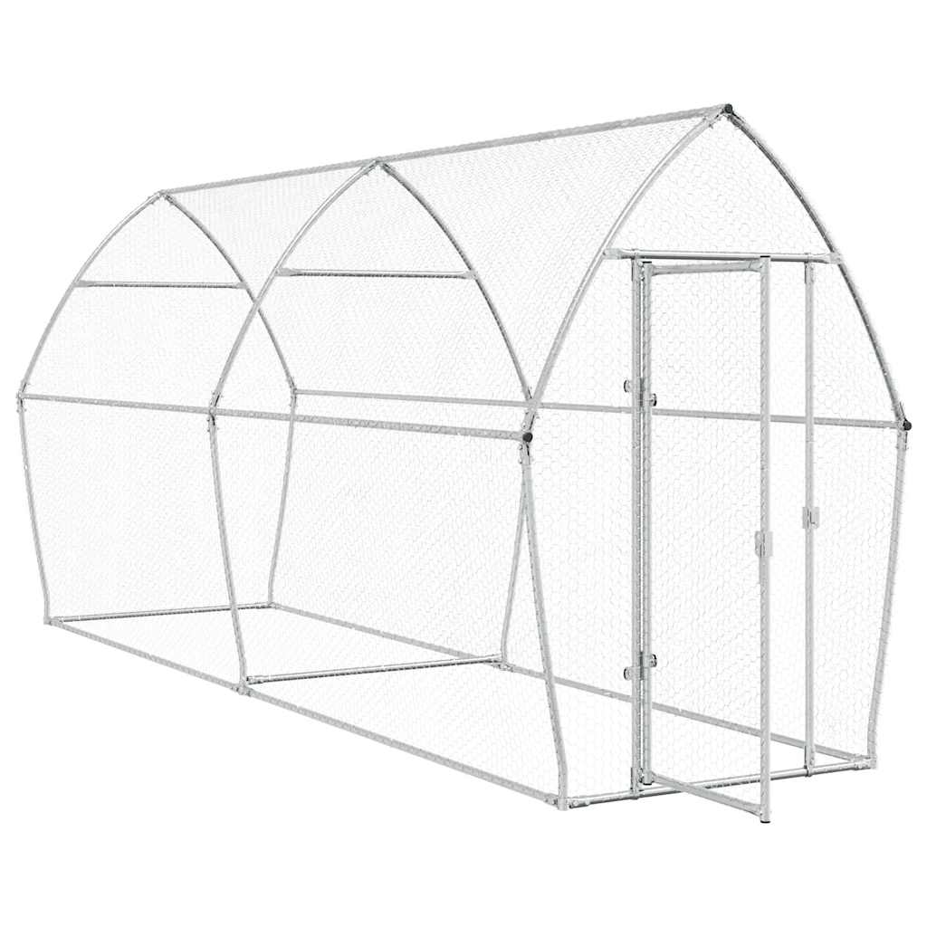 vidaXL Coteț pentru păsări, gri, 400x105x182 cm, oțel galvanizat vidaXL Coteț pentru păsări, gri, 400x105x182 cm, oțel galvanizat