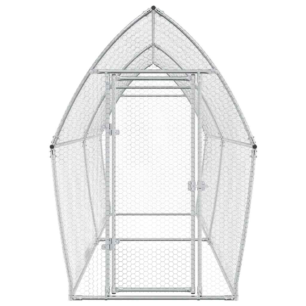 vidaXL Coteț pentru păsări, gri, 400x105x182 cm, oțel galvanizat vidaXL Coteț pentru păsări, gri, 400x105x182 cm, oțel galvanizat