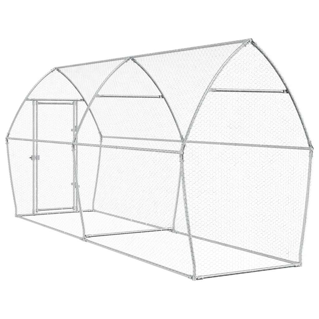 vidaXL Coteț pentru păsări, gri, 400x105x182 cm, oțel galvanizat vidaXL Coteț pentru păsări, gri, 400x105x182 cm, oțel galvanizat