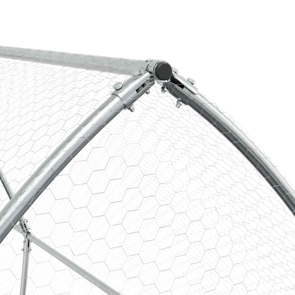 vidaXL Coteț pentru păsări, gri, 400x105x182 cm, oțel galvanizat vidaXL Coteț pentru păsări, gri, 400x105x182 cm, oțel galvanizat
