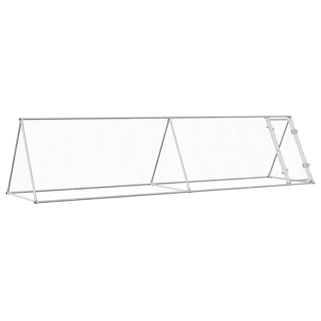 vidaXL Coteț pentru păsări, gri, 400x105x91 cm, oțel galvanizat vidaXL Coteț pentru păsări, gri, 400x105x91 cm, oțel galvanizat