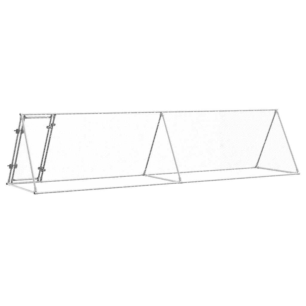 vidaXL Coteț pentru păsări, gri, 400x105x91 cm, oțel galvanizat vidaXL Coteț pentru păsări, gri, 400x105x91 cm, oțel galvanizat