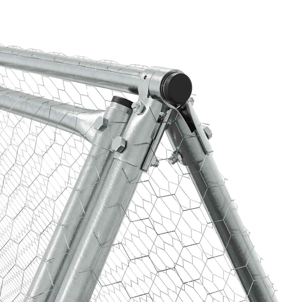 vidaXL Coteț pentru păsări, gri, 400x105x91 cm, oțel galvanizat vidaXL Coteț pentru păsări, gri, 400x105x91 cm, oțel galvanizat