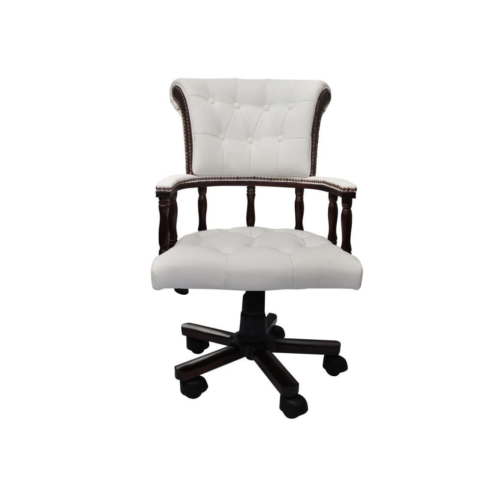 vidaXL Scaun de birou pivotant, alb vidaXL Scaun de birou pivotant, alb