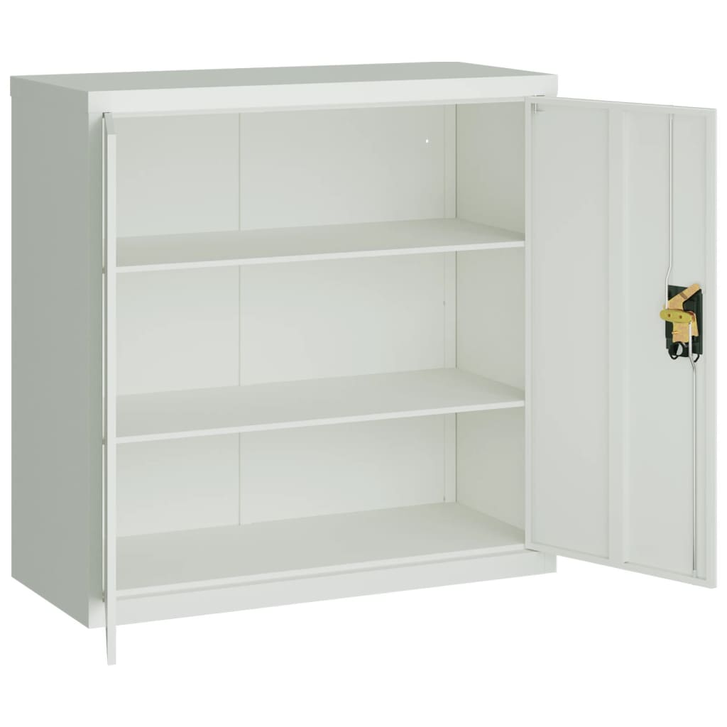 vidaXL Dulap de birou cu 2 uși, gri, 90 cm, oțel vidaXL Dulap de birou cu 2 uși, gri, 90 cm, oțel
