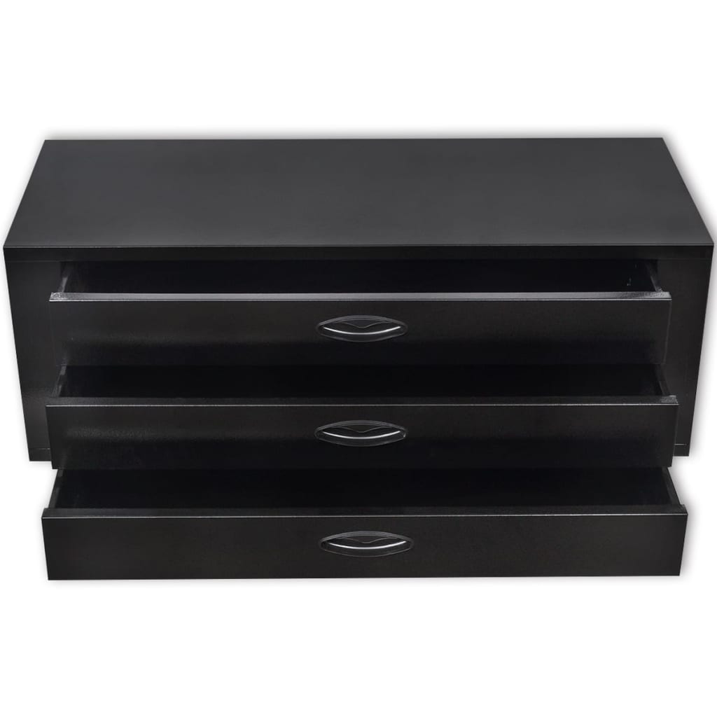 vidaXL Scrin metalic cu 3 sertare pentru unelte, negru vidaXL Scrin metalic cu 3 sertare pentru unelte, negru
