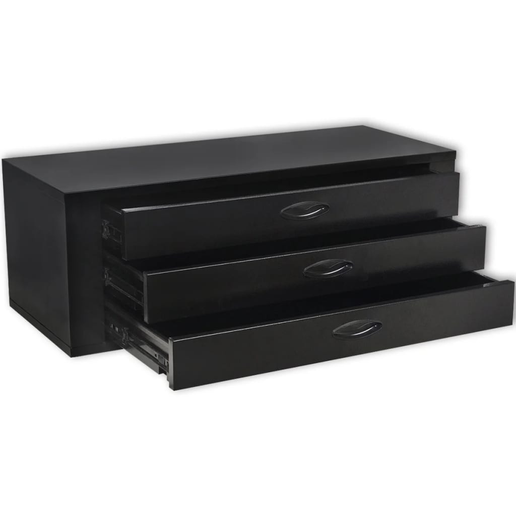 vidaXL Scrin metalic cu 3 sertare pentru unelte, negru vidaXL Scrin metalic cu 3 sertare pentru unelte, negru