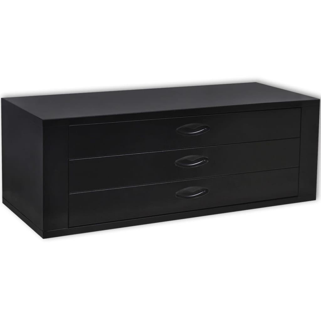 vidaXL Scrin metalic cu 3 sertare pentru unelte, negru vidaXL Scrin metalic cu 3 sertare pentru unelte, negru