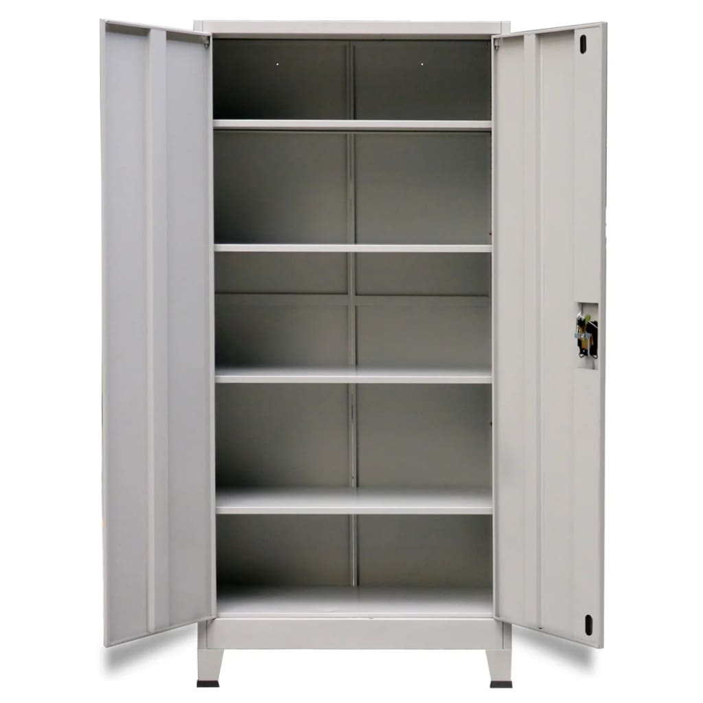 vidaXL Dulap de birou cu 2 uși din oțel 90x40x180 cm, gri vidaXL Dulap de birou cu 2 uși din oțel 90x40x180 cm, gri