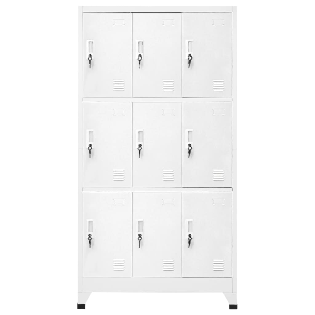 vidaXL Dulap vestiar cu 9 compartimente, oțel, 90 x 45 x 180 cm, gri vidaXL Dulap vestiar cu 9 compartimente, oțel, 90 x 45 x 180 cm, gri