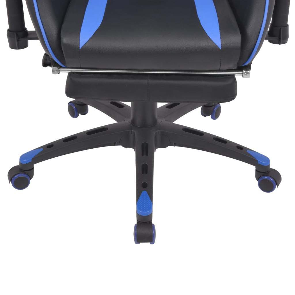 vidaXL Scaun birou rabatabil, design racing, suport picioare, albastru vidaXL Scaun birou rabatabil, design racing, suport picioare, albastru