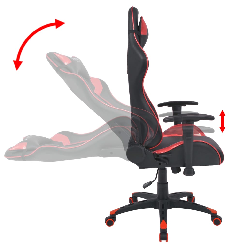 vidaXL Scaun birou rabatabil, design racing, piele artificială, roșu