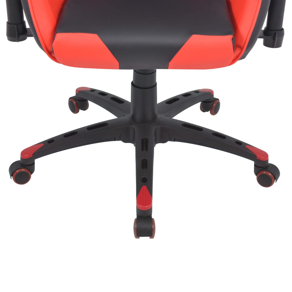 vidaXL Scaun birou rabatabil, design racing, piele artificială, roșu