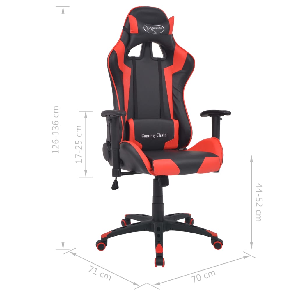 vidaXL Scaun birou rabatabil, design racing, piele artificială, roșu