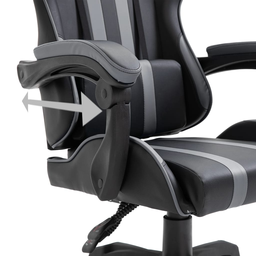 vidaXL Scaun pentru jocuri, gri, piele ecologică