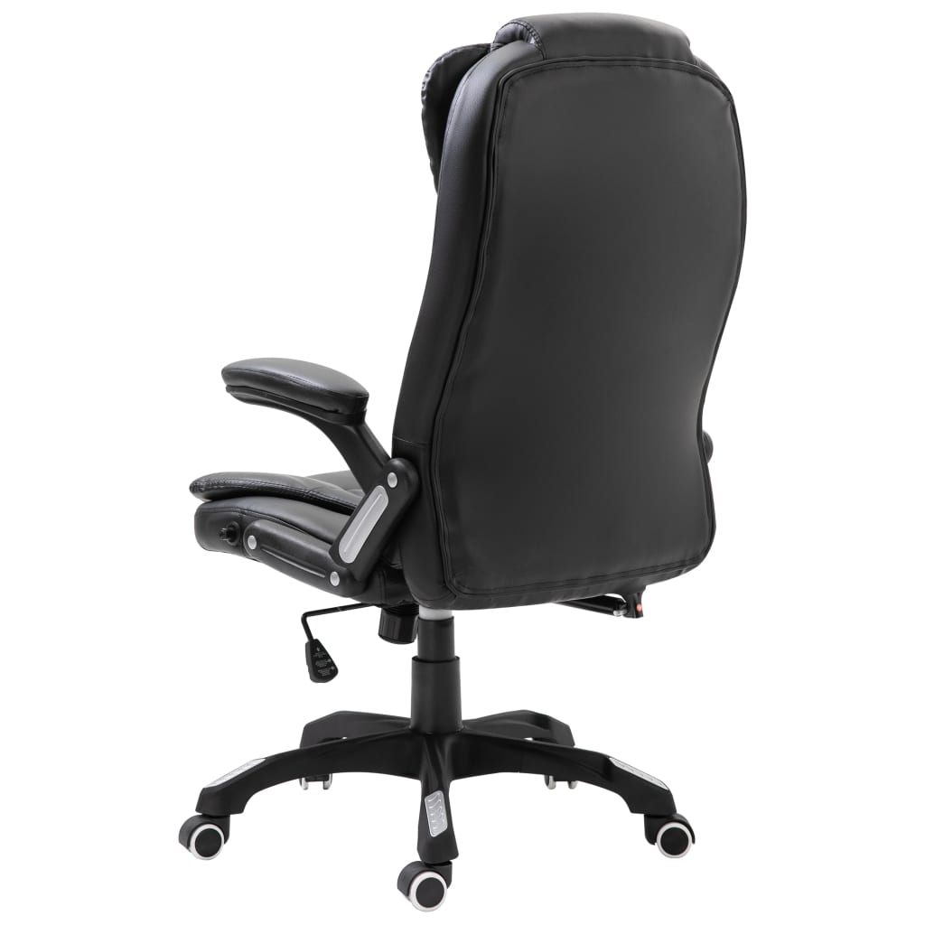 vidaXL Scaun de birou, negru, piele ecologică vidaXL Scaun de birou, negru, piele ecologică