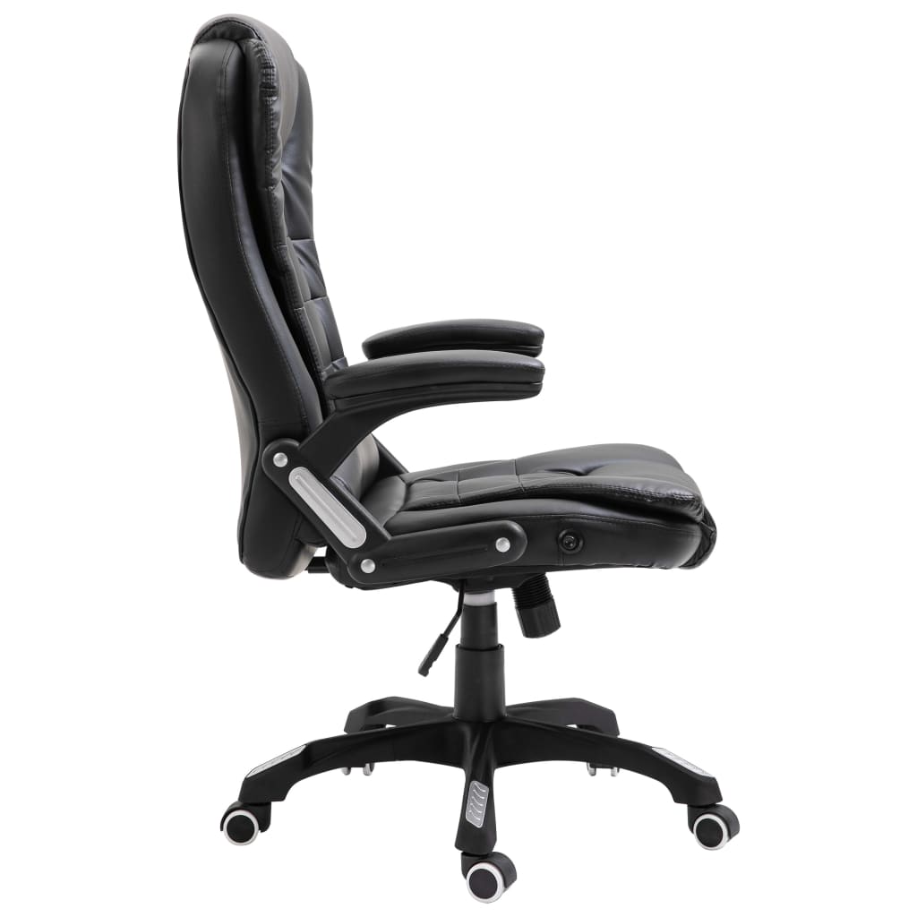 vidaXL Scaun de birou, negru, piele ecologică vidaXL Scaun de birou, negru, piele ecologică