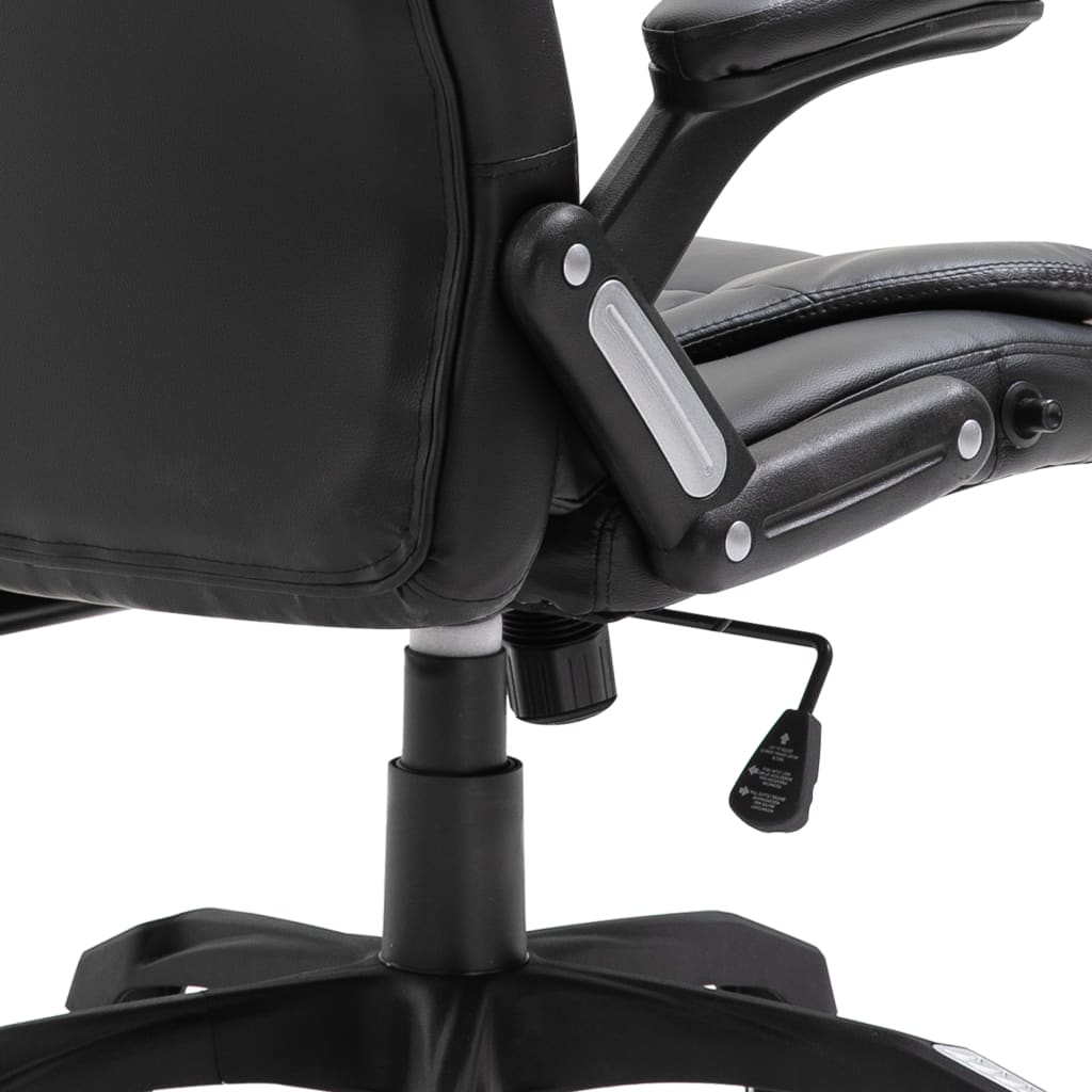 vidaXL Scaun de birou, negru, piele ecologică vidaXL Scaun de birou, negru, piele ecologică